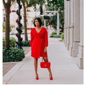 Jcrew red wrap dress NWT